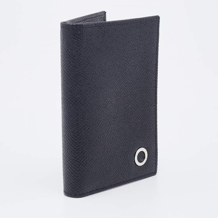 Pre Owned Bvlgari Black Leather Card Holder