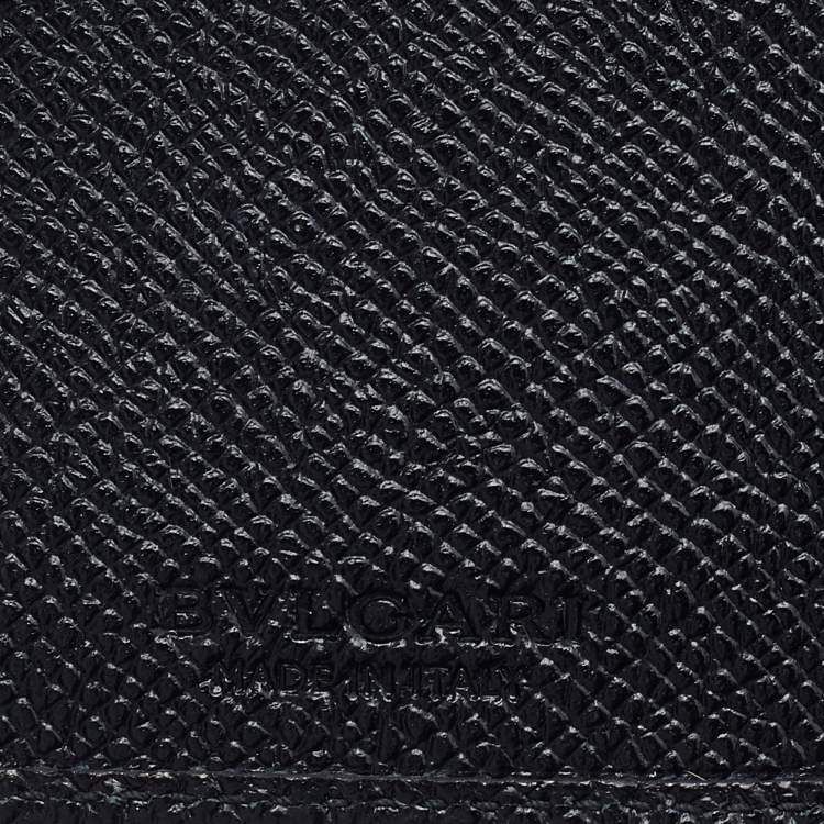 Pre Owned Bvlgari Black Leather Card Holder