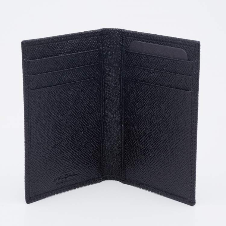 Pre Owned Bvlgari Black Leather Card Holder