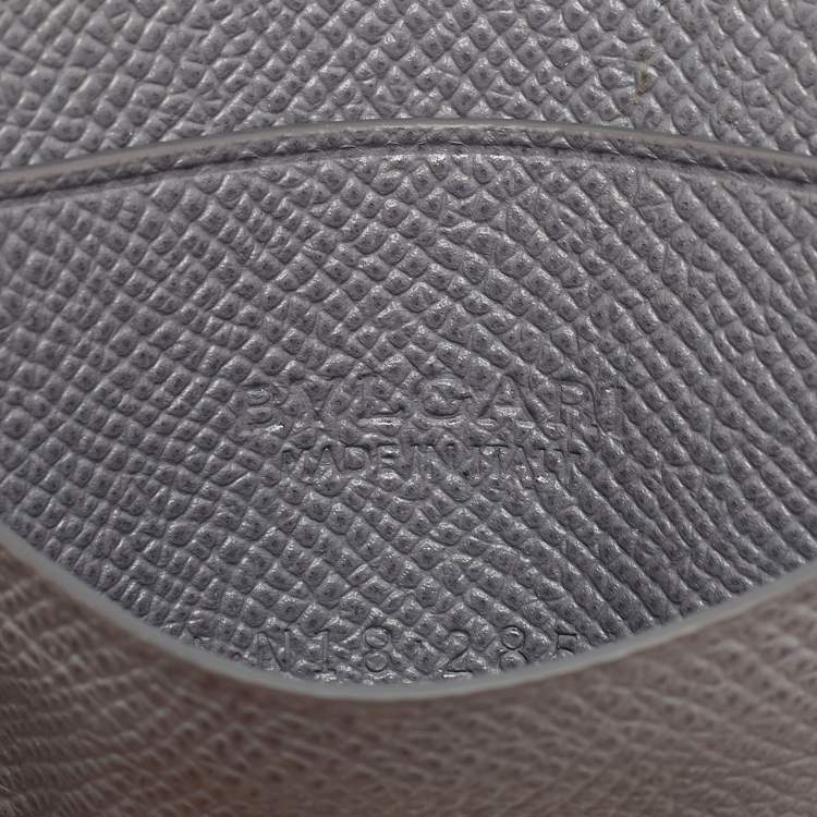 Pre Owned Bvlgari Grey Grain Leather Bvlgari Bvlgari Card Holder