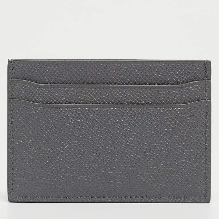 Pre Owned Bvlgari Grey Grain Leather Bvlgari Bvlgari Card Holder