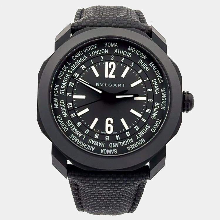 Pre Owned Bvlgari Octo Roma 103486 Automatic Black Stainless Steel Men’s Wristwatch 41 mm