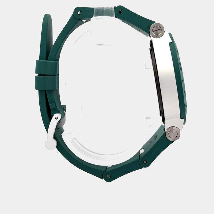 Pre Owned Bvlgari Aluminium 104076 Automatic Green Aluminium Men’s Wristwatch 40 mm