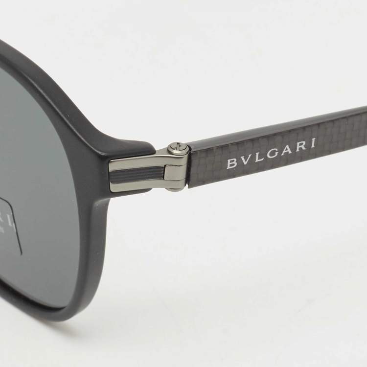 Pre Owned Bvlgari Matt Black 7034 Diagono Square Sunglasses
