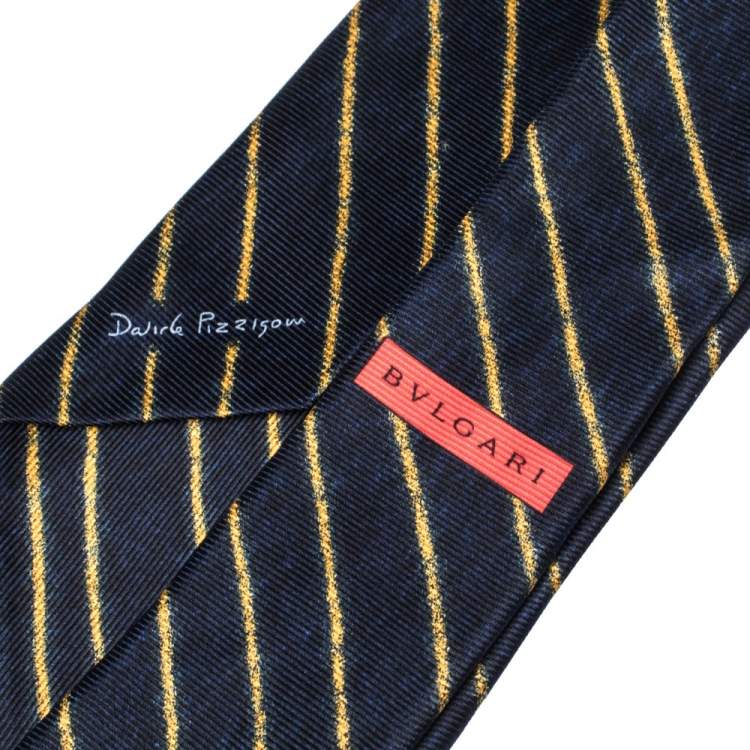 Pre Owned Bvlgari x Davide Pizzigoni Bicolor Diagonal Striped Silk Tie