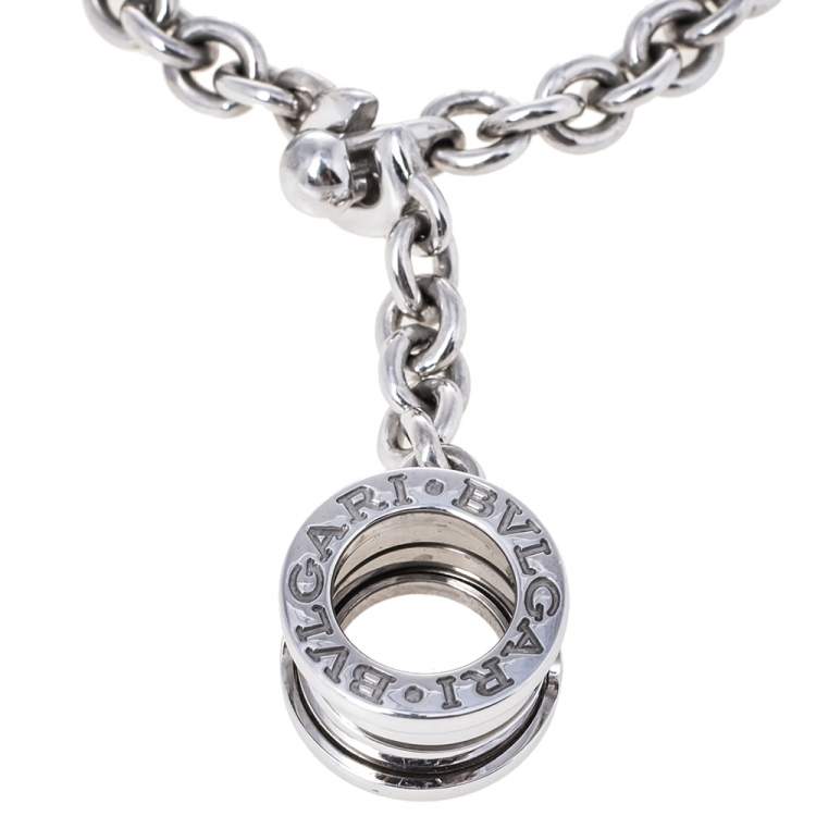 Pre Owned Bvlgari Logo Charm Sterling Silver Keychain