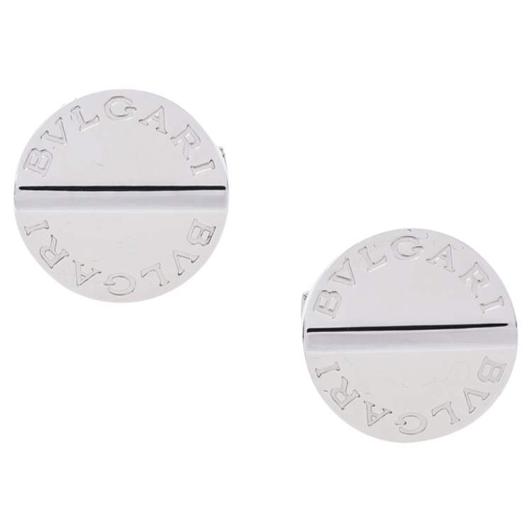 Pre Owned Bvlgari Silver Round Cufflinks