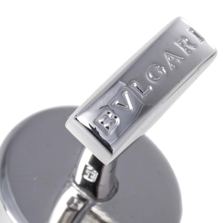 Pre Owned Bvlgari Silver Round Cufflinks