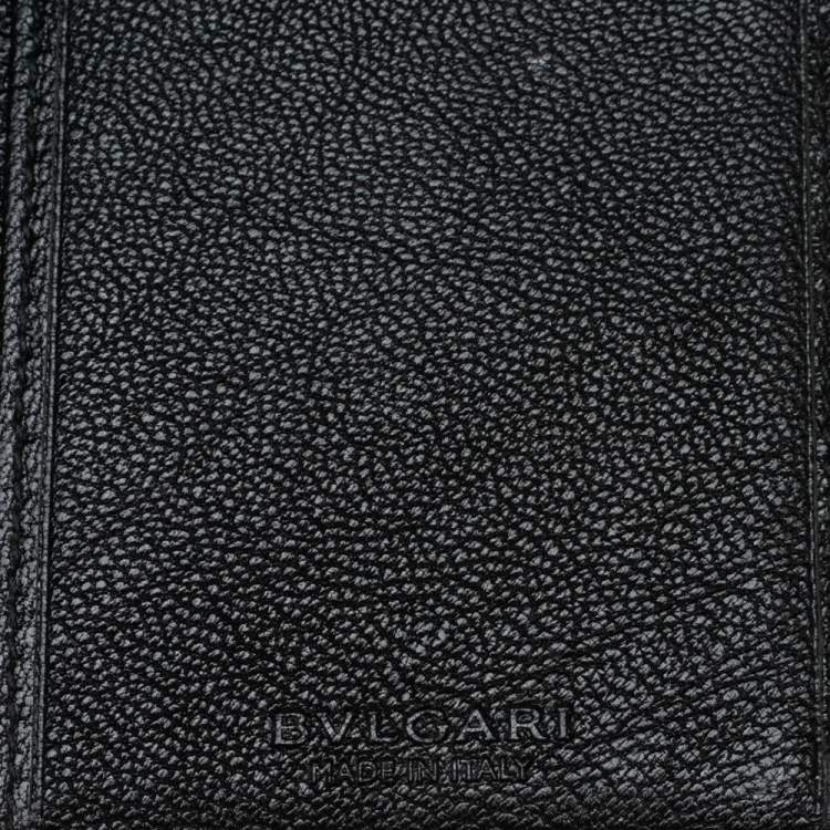 Pre Owned Bvlgari Black Leather Passport Holder