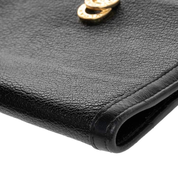 Pre Owned Bvlgari Black Leather Passport Holder
