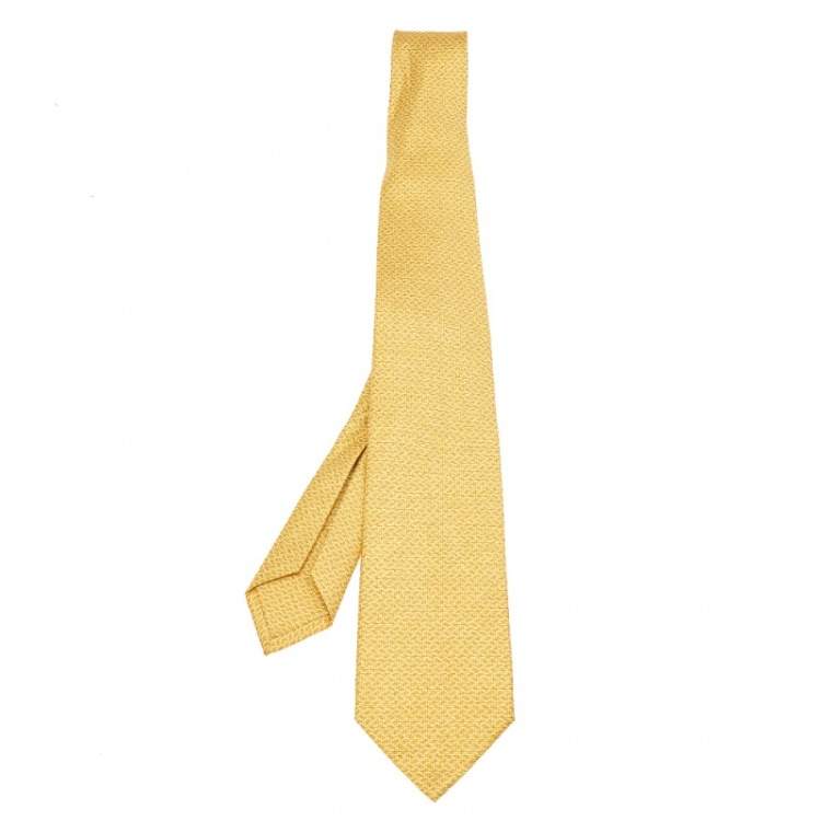 Bvlgari Vintage Yellow Printed Silk Tie Bvlgari | The Luxury Closet