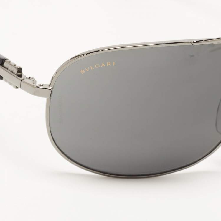 Pre Owned Bvlgari Black 5028 Aviator Sunglasses