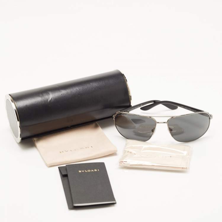 Pre Owned Bvlgari Black 5028 Aviator Sunglasses