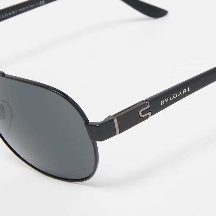 Pre Owned Bvlgari Black 5023 Aviator Sunglasses