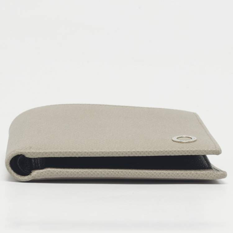 Pre Owned Bvlgari Light Grey Leather Bvlgari Bvlgari Bifold Wallet