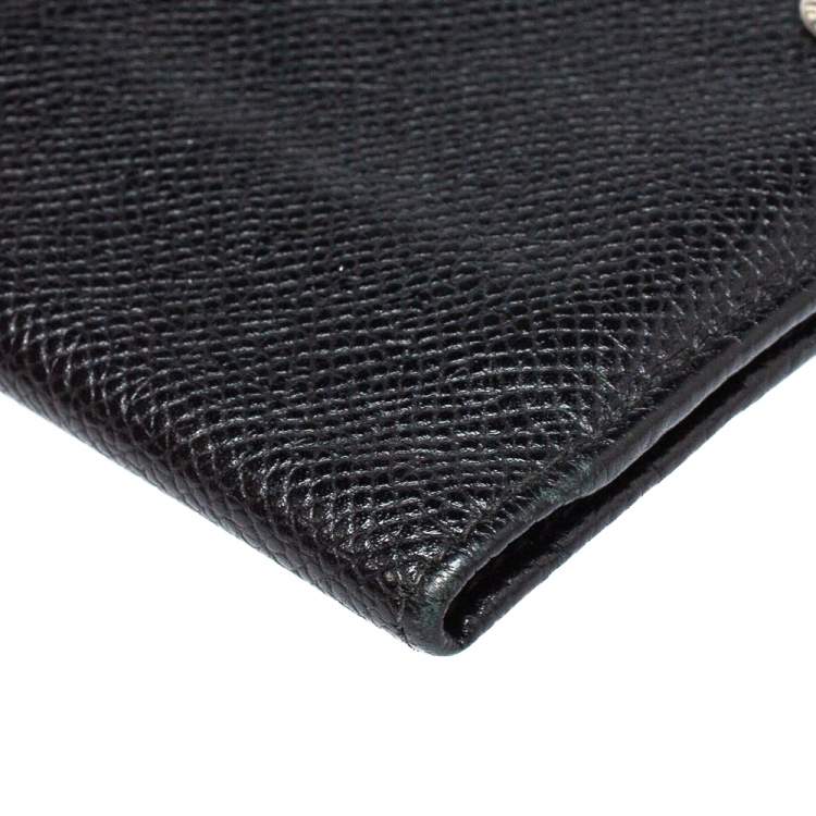 Pre Owned Bvlgari Black Leather Card Holder