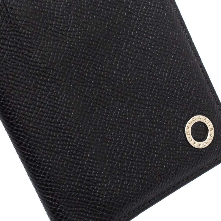 Pre Owned Bvlgari Black Leather Card Holder