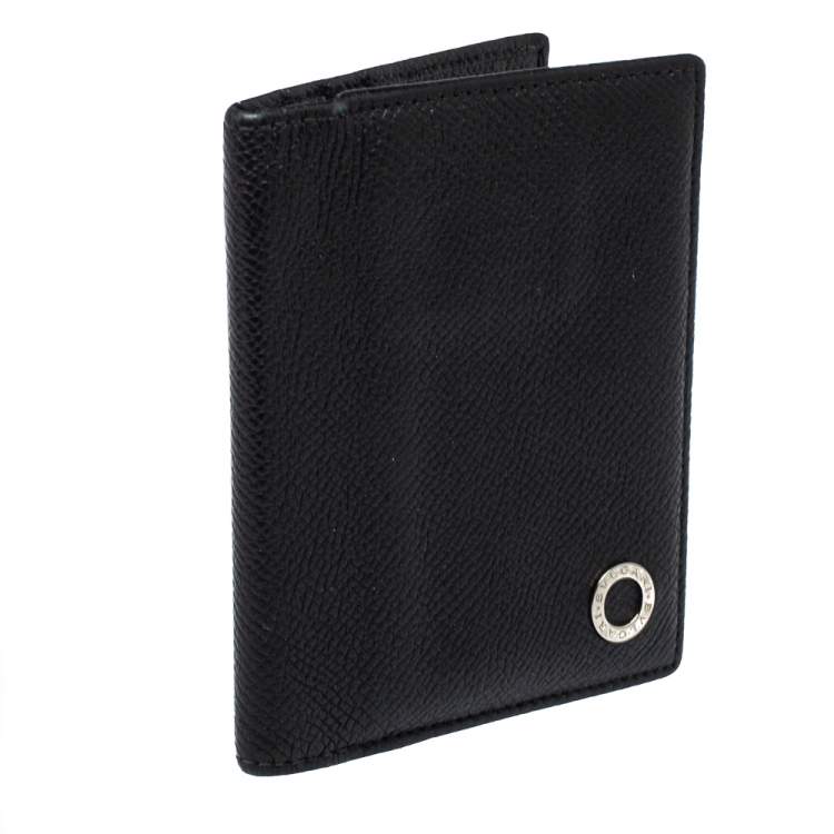 Pre Owned Bvlgari Black Leather Card Holder