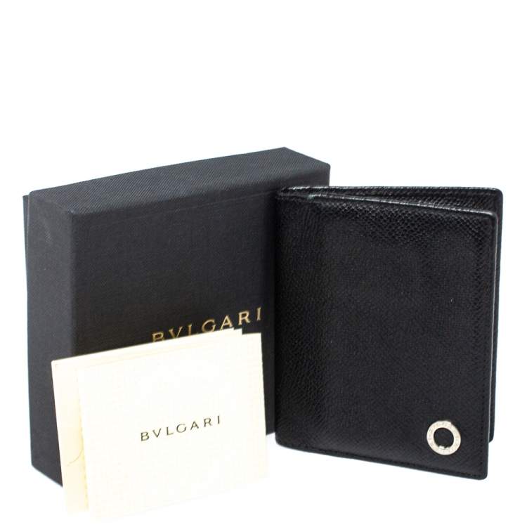 Pre Owned Bvlgari Black Leather Card Holder