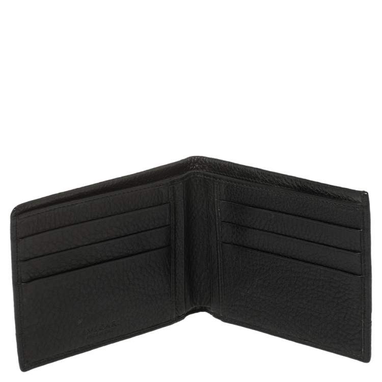 مملوكة مسبقًا Bvlgari Black Leather Bifold Wallet