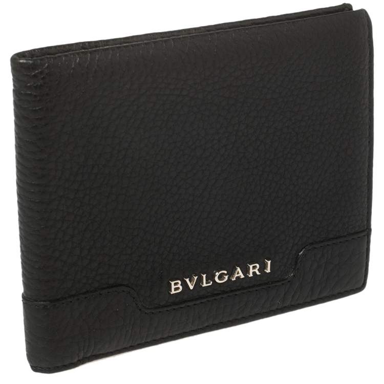 مملوكة مسبقًا Bvlgari Black Leather Bifold Wallet
