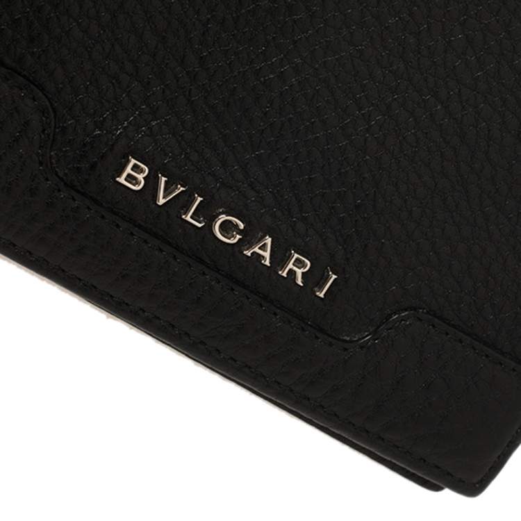 مملوكة مسبقًا Bvlgari Black Leather Bifold Wallet