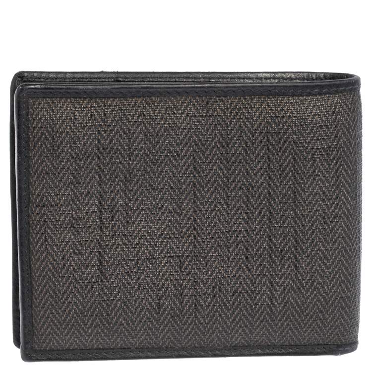 Pre Owned Bvlgari Dark Grey/Black Heritage Coated Canvas Bifold Wallet
