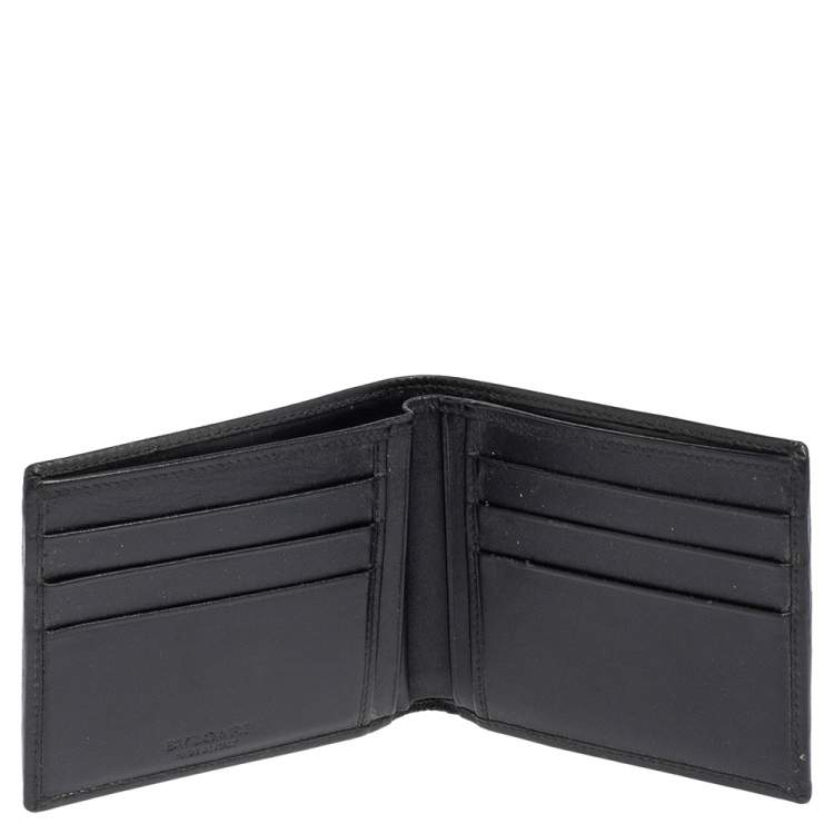 Pre Owned Bvlgari Dark Grey/Black Heritage Coated Canvas Bifold Wallet