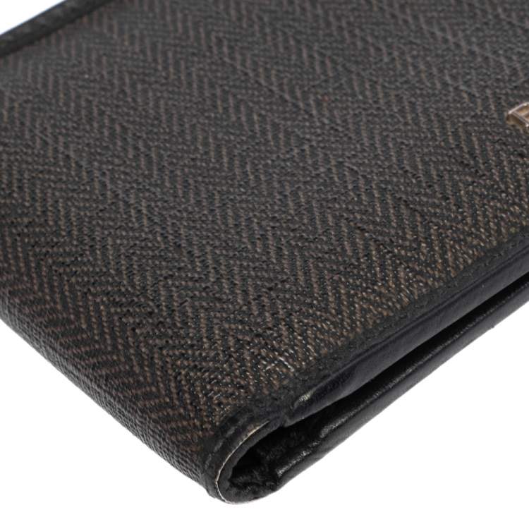 Pre Owned Bvlgari Dark Grey/Black Heritage Coated Canvas Bifold Wallet