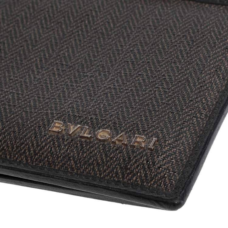 Pre Owned Bvlgari Dark Grey/Black Heritage Coated Canvas Bifold Wallet