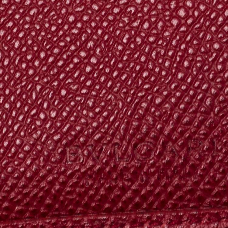 Pre Owned Bvlgari Red Leather Bvlgari Bvlgari Bifold Wallet 