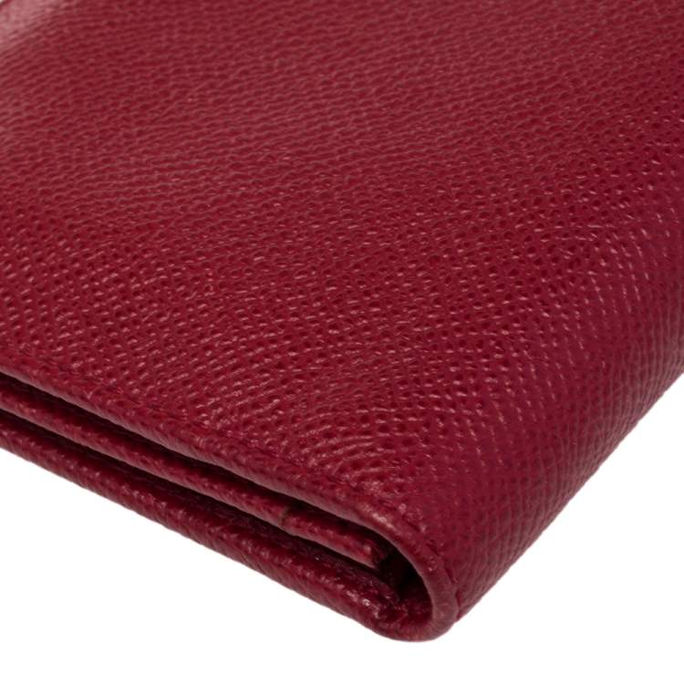 Pre Owned Bvlgari Red Leather Bvlgari Bvlgari Bifold Wallet 