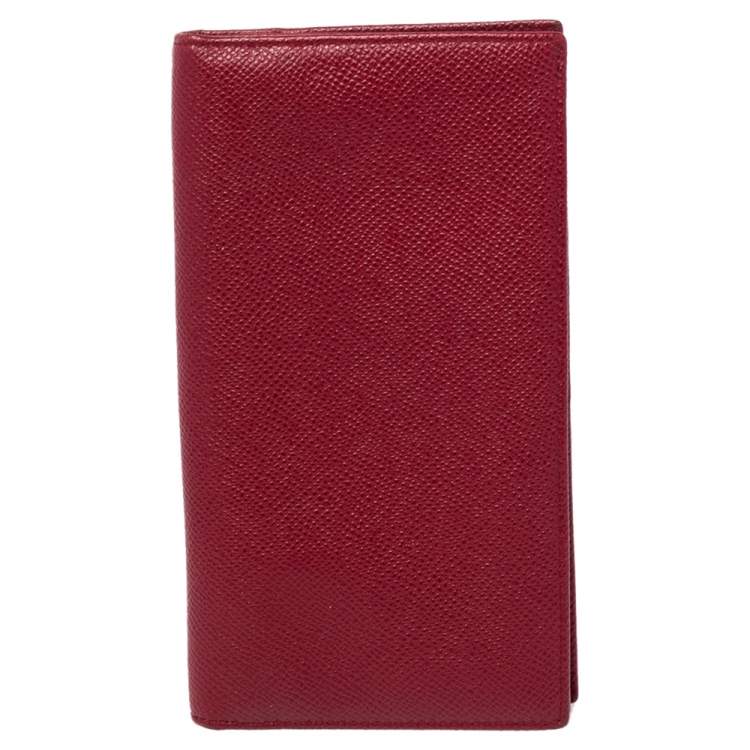 Pre Owned Bvlgari Red Leather Bvlgari Bvlgari Bifold Wallet 