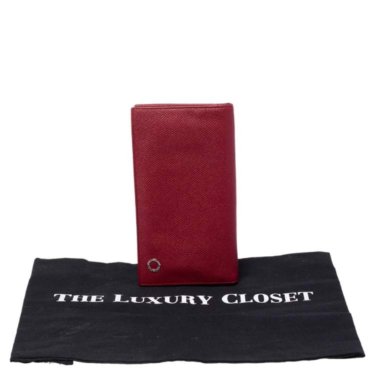Pre Owned Bvlgari Red Leather Bvlgari Bvlgari Bifold Wallet 