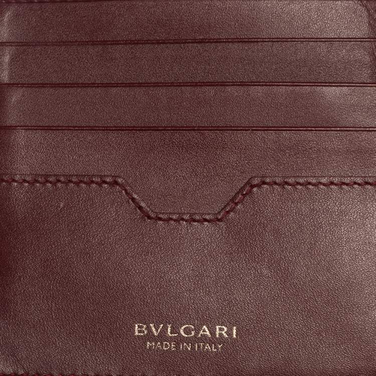 Pre Owned Bvlgari Black Leather Logo Bifold Compact Wallet