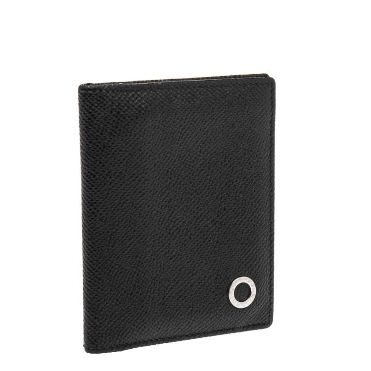 مملوكة مسبقًا Bvlgari Black Grained Leather Bifold Wallet