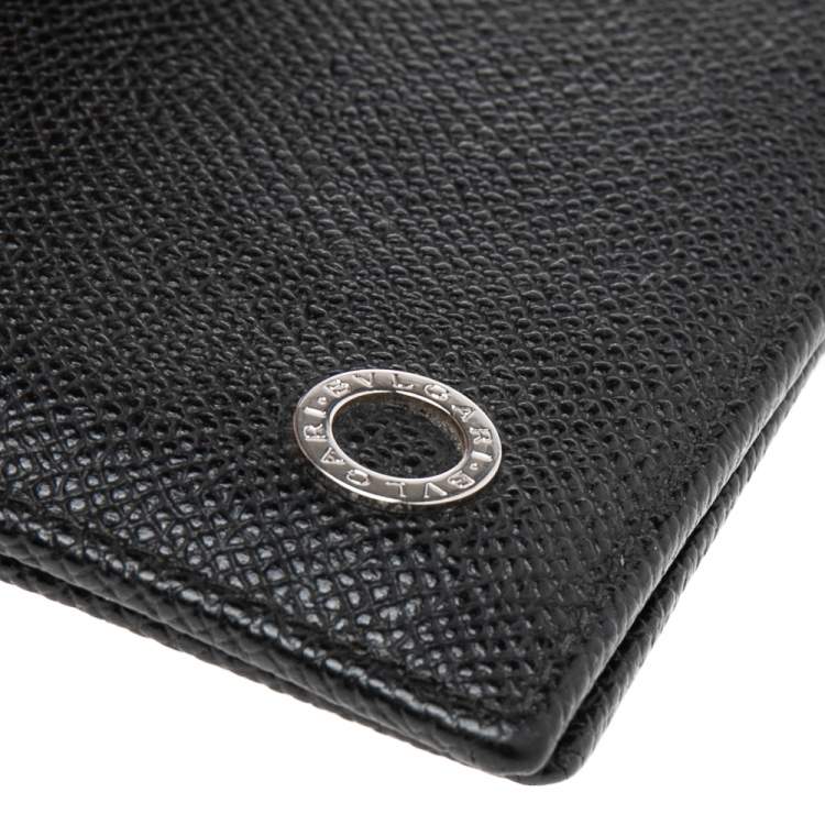 مملوكة مسبقًا Bvlgari Black Grained Leather Bifold Wallet
