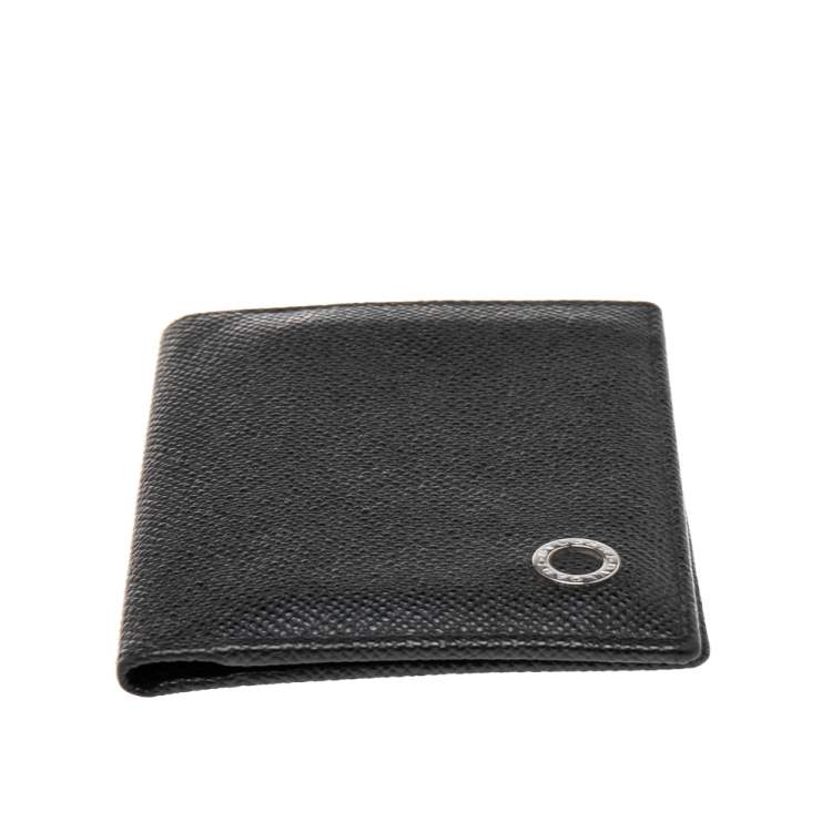 مملوكة مسبقًا Bvlgari Black Grained Leather Bifold Wallet