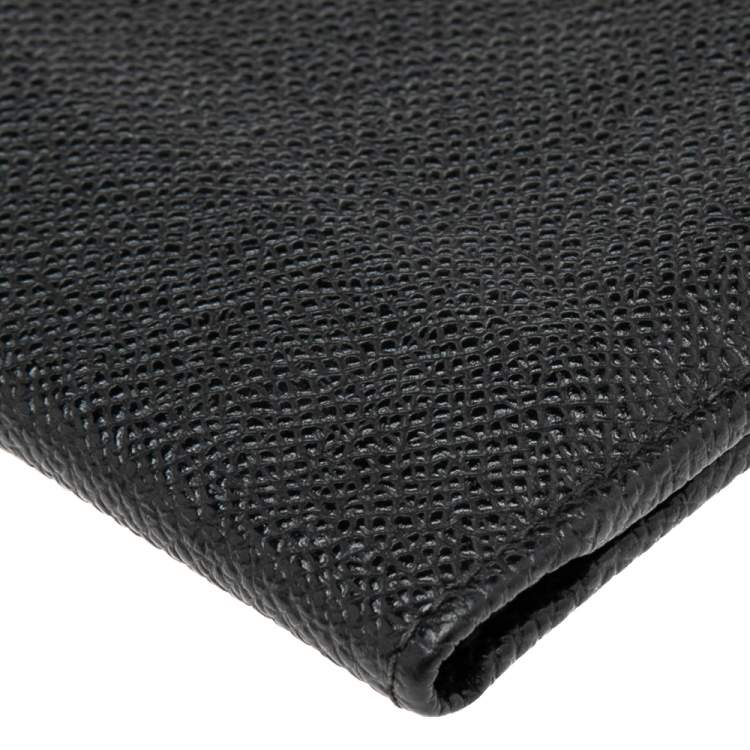 مملوكة مسبقًا Bvlgari Black Grained Leather Bifold Wallet
