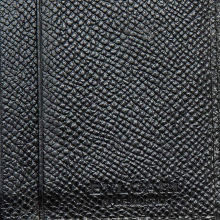 مملوكة مسبقًا Bvlgari Black Grained Leather Bifold Wallet