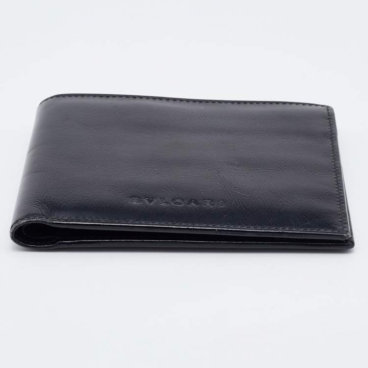 Pre Owned Bvlgari Black Leather Bifold Wallet 
