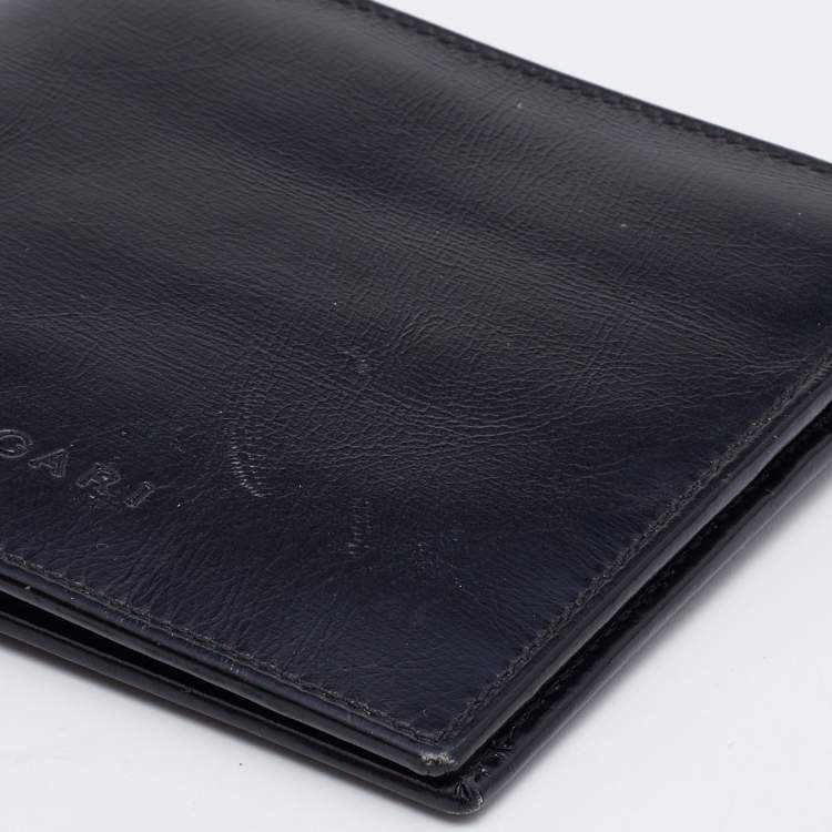 Pre Owned Bvlgari Black Leather Bifold Wallet 