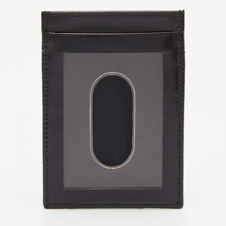 Pre Owned Bvlgari Black Leather ID Card Holder