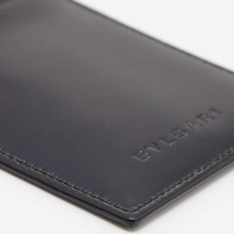 Pre Owned Bvlgari Black Leather ID Card Holder