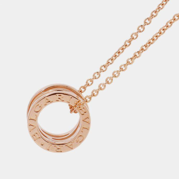 مملوكة مسبقًا Bvlgari B.Zero1 Legend 18K Rose Gold Ceramic Pendant Necklace