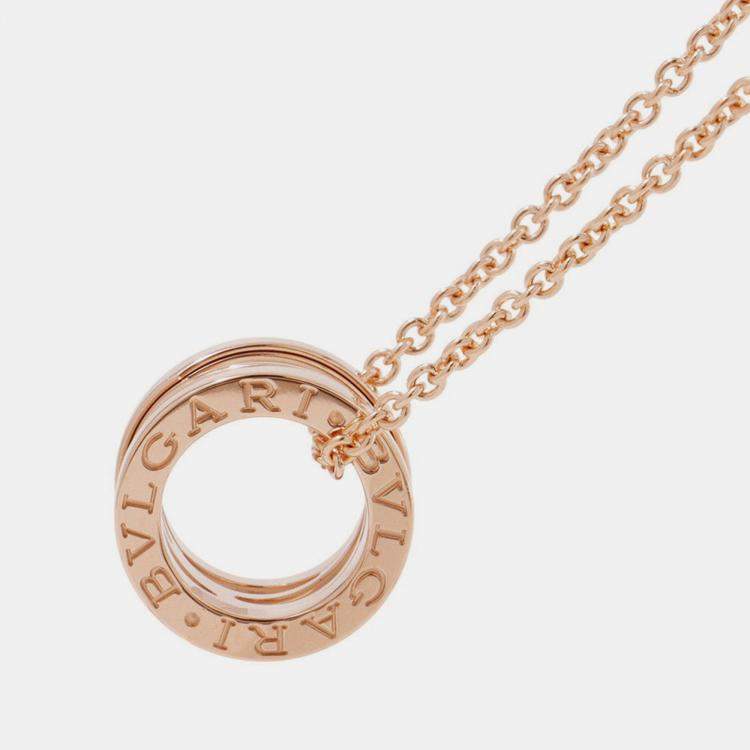 Pre Owned Bvlgari B.Zero1 Legend 18K Rose Gold Ceramic Pendant Necklace