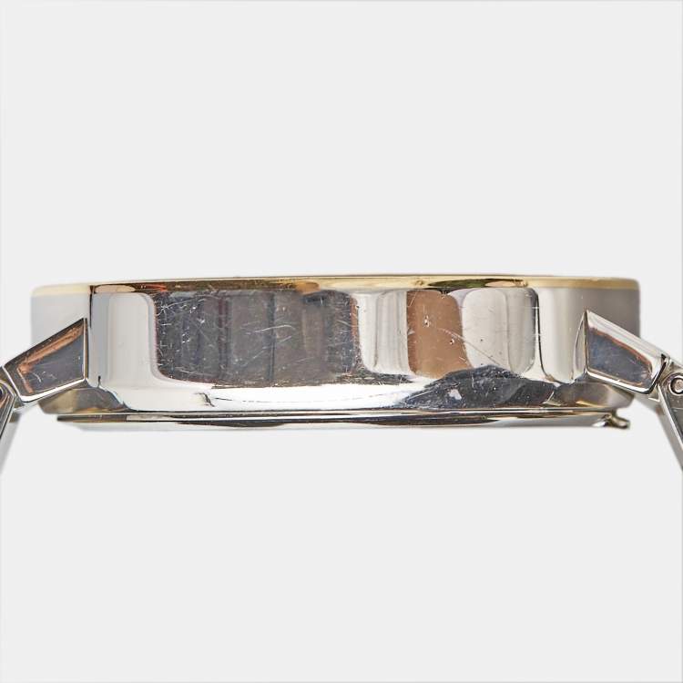 Pre Owned Bvlgari Silver White 18K Yellow Gold Stainless Steel BB38SGAUTO Men's Wristwatch 38 mm