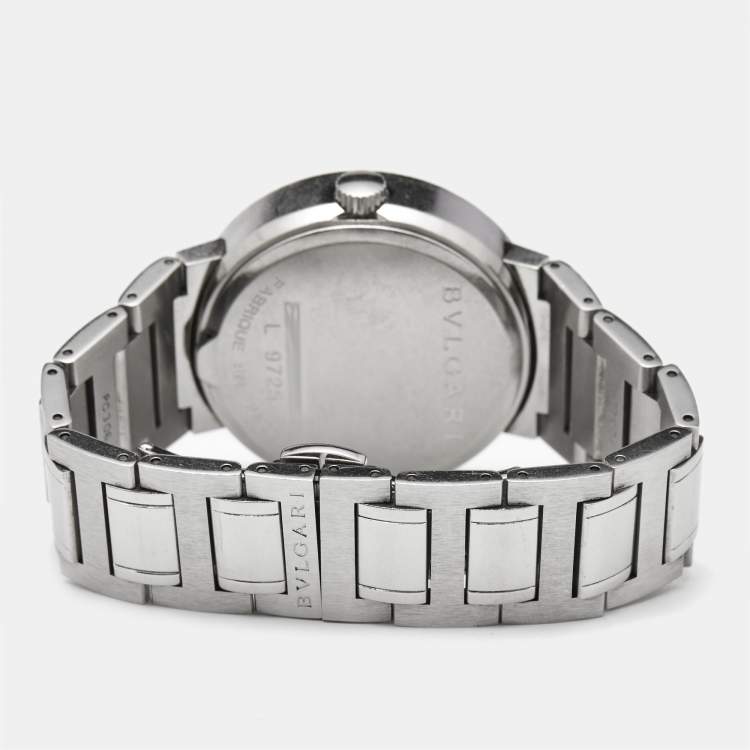 Pre Owned Bvlgari Silver White Stainless Steel Bvlgari Bvlgari BB38SSAUTO Men's Wristwatch 38 mm