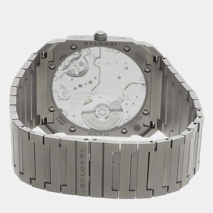 Pre Owned Bulgari Octo Finissimo Perpetual Calendar 103200 Automatic Grey Titanium Men’s Wristwatch 40mm