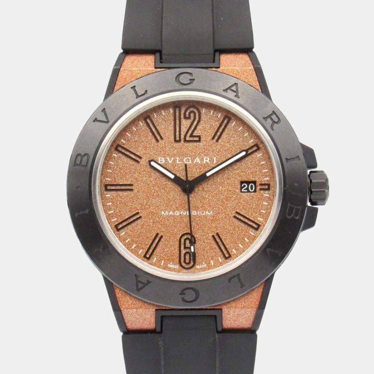 Pre Owned Bvlgari Brown Magnesium Diagono DG41SMC Automatic Men's Wristwatch 41 mm